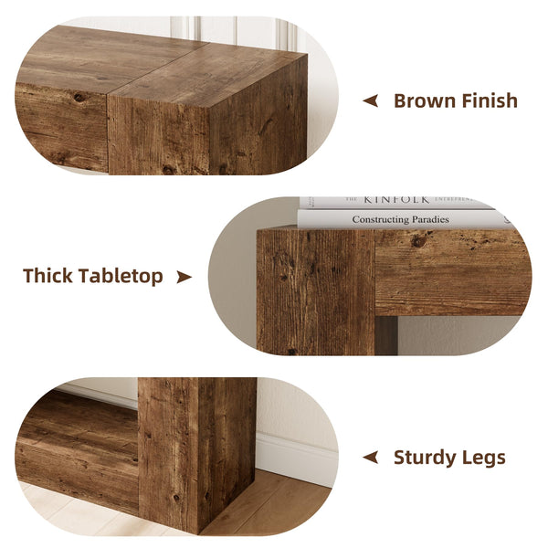 Rustic Brown Solid Wood Console Table