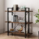 Industrial Solid Wood Bookcase with Metal Frame