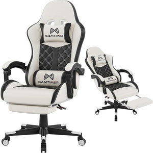 High Back Gaming Chair with Footrest & Lumbar Support