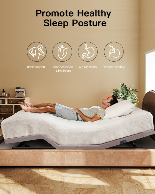 Adjustable Bed Frame with Head & Foot Incline – Twin XL & Split King