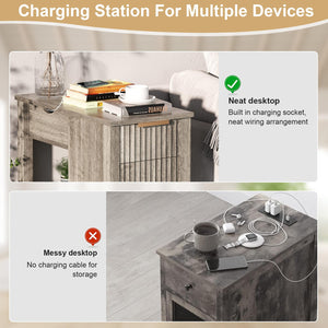 End Table with Charging Station & Storage