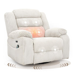 Power Swivel Rocker Recliner Chair with Massage & Heat