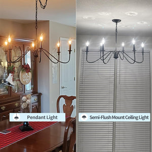 6-Light Black Industrial Chandelier