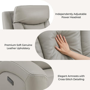 Super Zero-Gravity Power Recliner Chair with Genuine Leather & Dual Motors