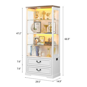 Glass Display Cabinet with LED Lights & Body Sensor