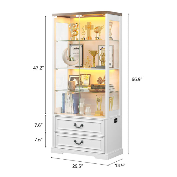 Glass Display Cabinet with LED Lights & Body Sensor