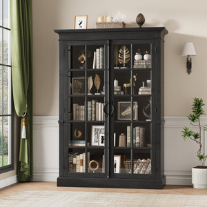65" Tall Display Cabinet with Glass Door & Adjustable Shelves