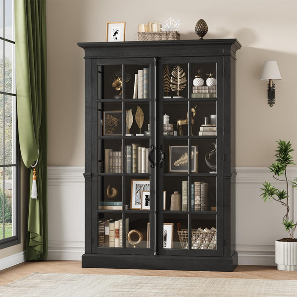 65" Tall Display Cabinet with Glass Door & Adjustable Shelves