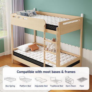 Twin Pillow Top Memory Foam Mattress – Medium Firm, Cooling Gel, 5 Inch