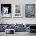 Abstract Geometric Wall Art Set – 3-Piece Framed Prints, 24x32 Inches