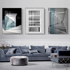 Abstract Geometric Wall Art Set – 3-Piece Framed Prints, 24x32 Inches