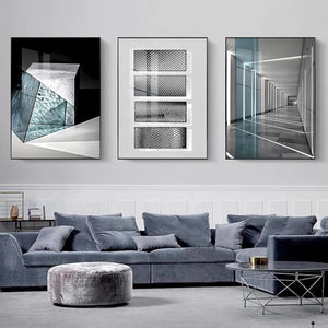 Abstract Geometric Wall Art Set – 3-Piece Framed Prints, 24x32 Inches