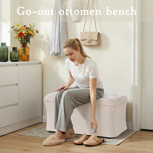 Storage Ottoman Bench with Lid – Tufted Velvet Footrest & Bedroom Chest