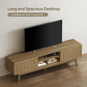 70" Fluted TV Stand with Storage Cabinets