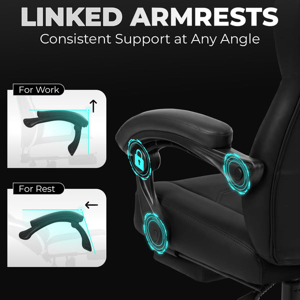 Big & Tall Ergonomic Gaming Chair with Footrest