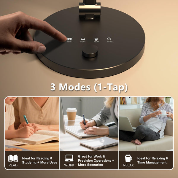 LED Desk Lamp with Swing Arm & Webcam Fill Light