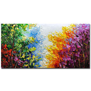 Abstract Tree Canvas Wall Art – Hand-Painted Oil Painting