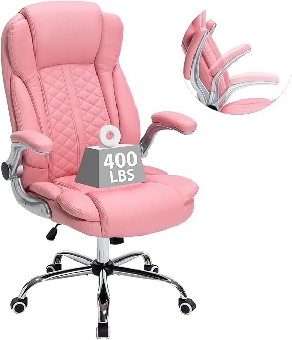 High-Back Ergonomic Office Chair with Flip-Up Armrests