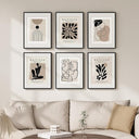 Framed Abstract Wall Art Set of 4 – Black & White Canvas Prints