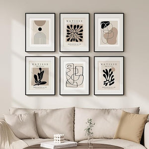 Framed Abstract Wall Art Set of 4 – Black & White Canvas Prints