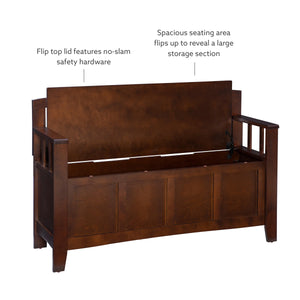 Mission-Style Storage Bench with Lift-Top Seat
