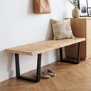 Solid Wood Dining & Entryway Bench with Metal Legs