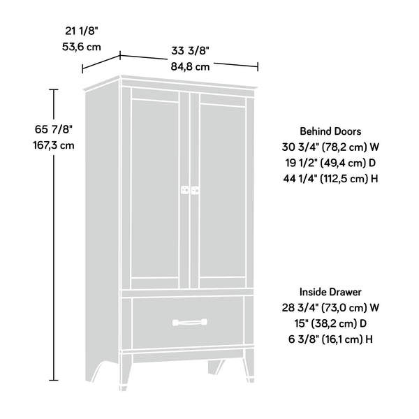 Bedroom Armoire with Garment Rod & Drawer – Washington Cherry