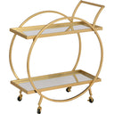 2-Tier Rolling Bar Cart with Mirror Shelves