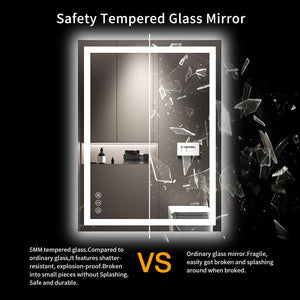 LED Bathroom Mirror with Lights – Anti-Fog, Dimmable, Backlit & Front Lit, 32"L x 24"W