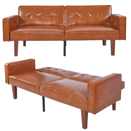 Convertible Futon Sofa Bed with Split Back