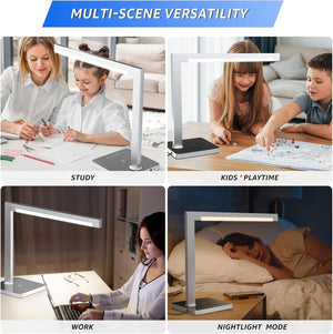 LED Desk Lamp with Charging Station & Type-C Port – 2 Pack