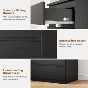 5-Drawer Dresser with Storage – Black