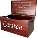 Solid Wood Storage Chest with Lid & Handles