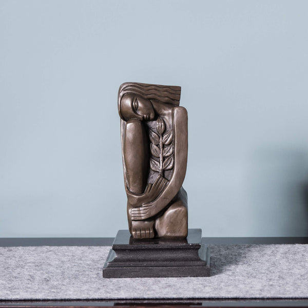 Abstract Bronze Female Sculpture