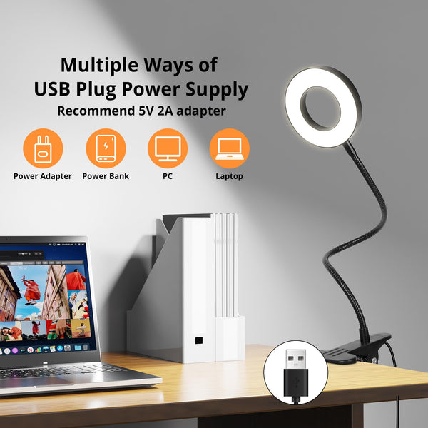 Clip-On Desk Lamp with Dimmable LED
