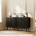 47" Fluted 4-Door Buffet Cabinet with Adjustable Shelves