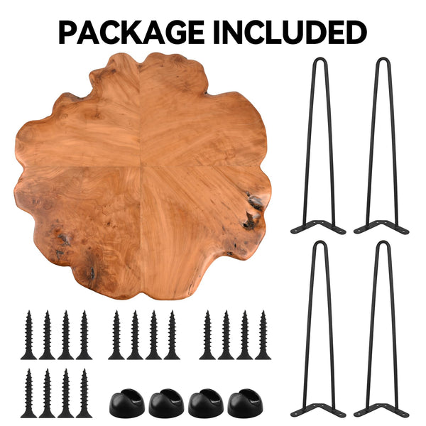 Live Edge Cedar Side Table with Waterproof Top