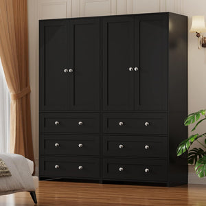 Armoire Wardrobe Closet with Mirror & Drawers
