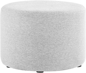 Round Woven Fabric Ottoman with Legs