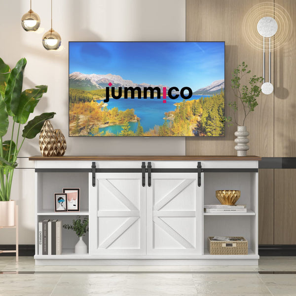 TV Stand with Sliding Barn Doors & Storage Cabinets – 58" & 65"