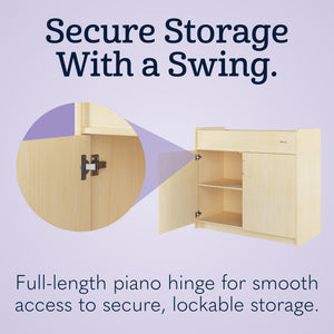 Commercial Daycare Changing Table with Locking Cabinet and Built-In Shelves