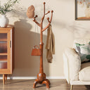 Wooden Coat Rack Freestanding with 8 Hooks