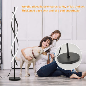 Spiral LED Dimmable Floor Lamp with Remote Control