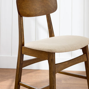 Counter Height Bar Stools Set of 2 with Cushioned Seat & Curved Backrest