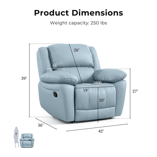 3-Piece Recliner Sofa Set – Leather Sectional with Loveseat & Arm Chair