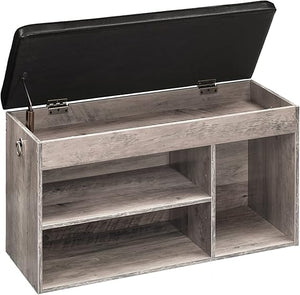 Shoe Storage Bench with Cushion & Lift-Top Hidden Storage