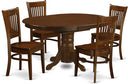 7-Piece Oval Dining Table Set with Butterfly Leaf & 6 Upholstered Chairs