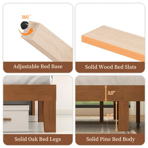 Queen Platform Bed Frame with RGB LED Headboard