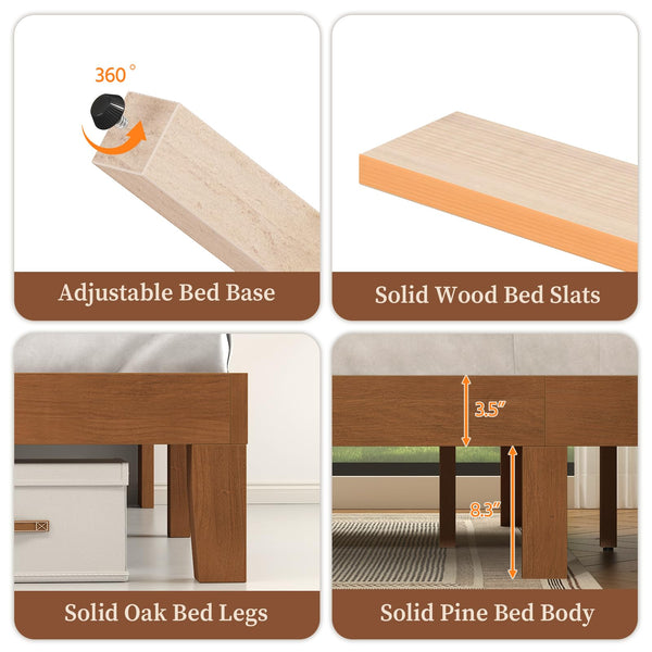 Queen Platform Bed Frame with RGB LED Headboard