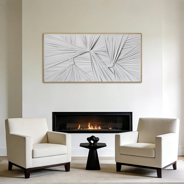 Textured Abstract Canvas Wall Art – Sculptural Minimalist Framed Painting